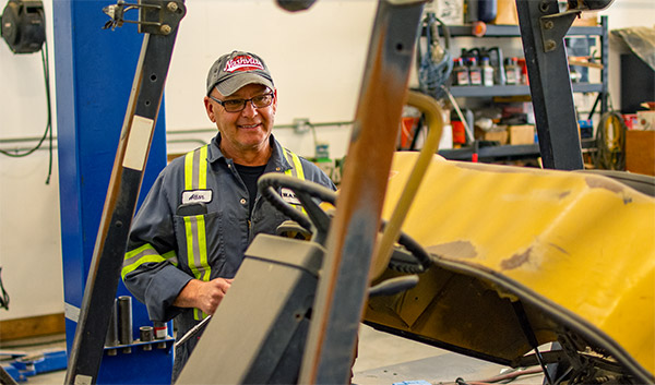 Inspecting Forklift