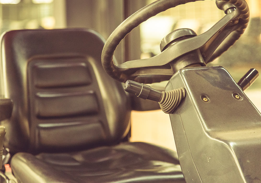 forklift seat, shifters, & steering wheel